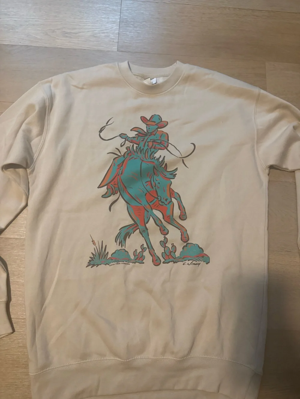 Texas Threads - Women’s Western Horse Print Graphic Sweatshirt - S NWT
